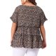 thumbnail image 5 of Agnes Orinda Blusa de Mujer Talla Grande Estilo Boho Floral con Cuello en V, Mangas con Volantes y Diseño de Bebé en Capas 4X Negro Beige, 5 of 8