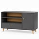 thumbnail image 3 of Aparador Organizador Multiuso Con Estantes Puerta Y Cajón Madera Gris 100x40x73cm Diseño Moderno Minimalista, 3 of 5