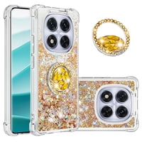 Foxdock Funda Glitter Líquida Para Xiaomi Redmi Note 14 Pro Plus 5G Con Anillo Brillante, Tpu Antichoques Y Esquinas Reforzadas, Soporte