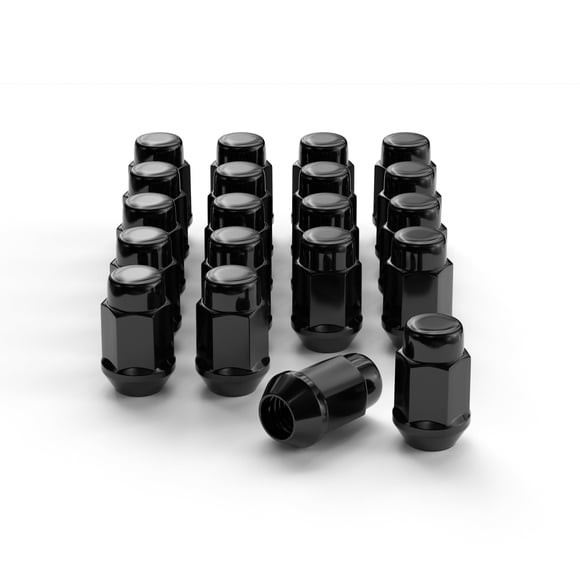 Tuercas de rueda FLYCLE 36 mm negras 1/2‑20 19 mm hexagonales (paquete de 20)
