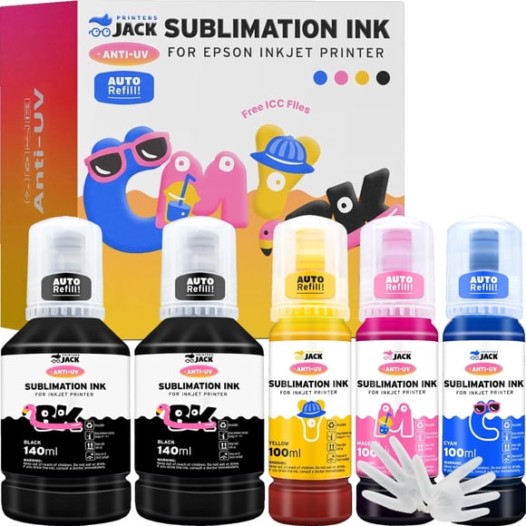 Botellas recargadas de tinta de sublimación de 580 ml para impresoras Jack