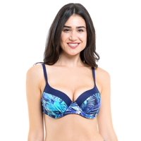 Samia - Bikini Estilo Sostén Copa C-D Estampado Azul 48
