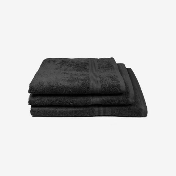 Toalla de baño - 100% Algodon 550grs 70x140cm Ultra absorbente Negra