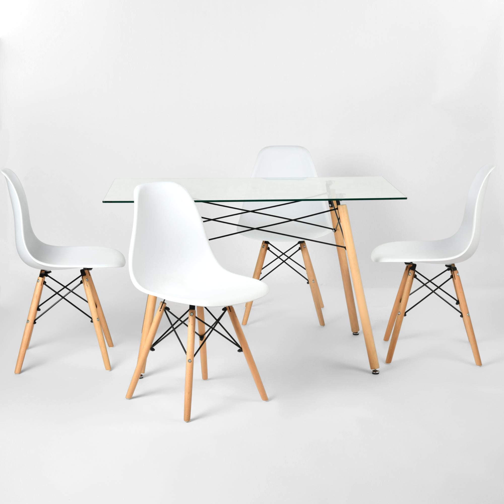Mainstays - Juego Comedor Rishard 4 Sillas Blanco