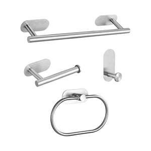 Magideal - Juego De Accesorios De Baño Set De Accesorios De Baño Gancho De Toalla Juego De Barra De Toalla De Baño De Acero Inoxidable Toallero De Mano Para Baño , Argén