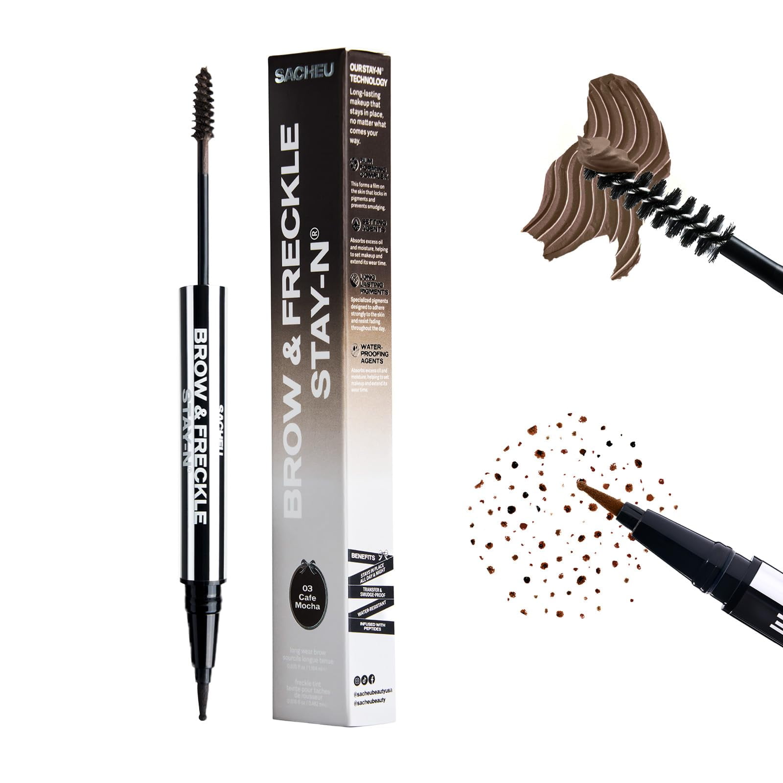 Gel Para Cejas Teñidas Sacheu Brow & Freckle Stay-n Café Mocha