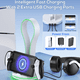 thumbnail image 4 of Soporte de carga magnético para PlayStation Portal y auriculares inalámbricos, base de carga para fundas para accesorios PS Portal, soporte para auriculares, 11 modos de LED y 2 puertos USB-Blanco, 4 of 9
