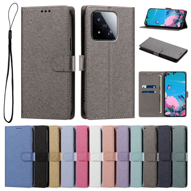 Cartera para Xiaomi 17 Max con Soporte y Correa, Gris