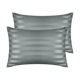 thumbnail image 1 of REGALWOVEN Fundas de Almohada de Satén Juego de 2 para Cabello y Piel, Fundas de Almohada Refrescantes con Cierre de Sobre Gris Oscuro Queen, 1 of 7