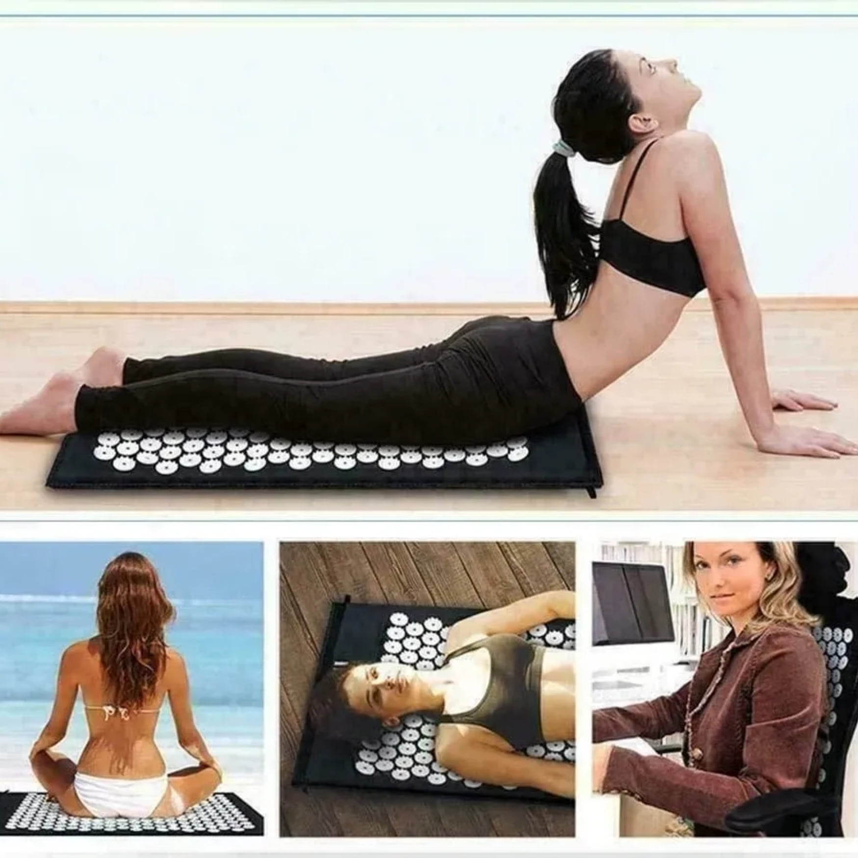 Movi - Alfombra 3 En1 Yoga + Acupuntura + Cojín Relajación Natural Del Cuerpo