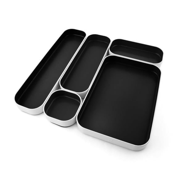 Organizador de cajones Three by Three Seattle 5 piezas 2,5 cm negro