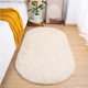 thumbnail image 1 of Alfombra Goideal Fluffy Bedroom, pequeña, ovalada, color crema, 80 cm x 160 cm, 1 of 7