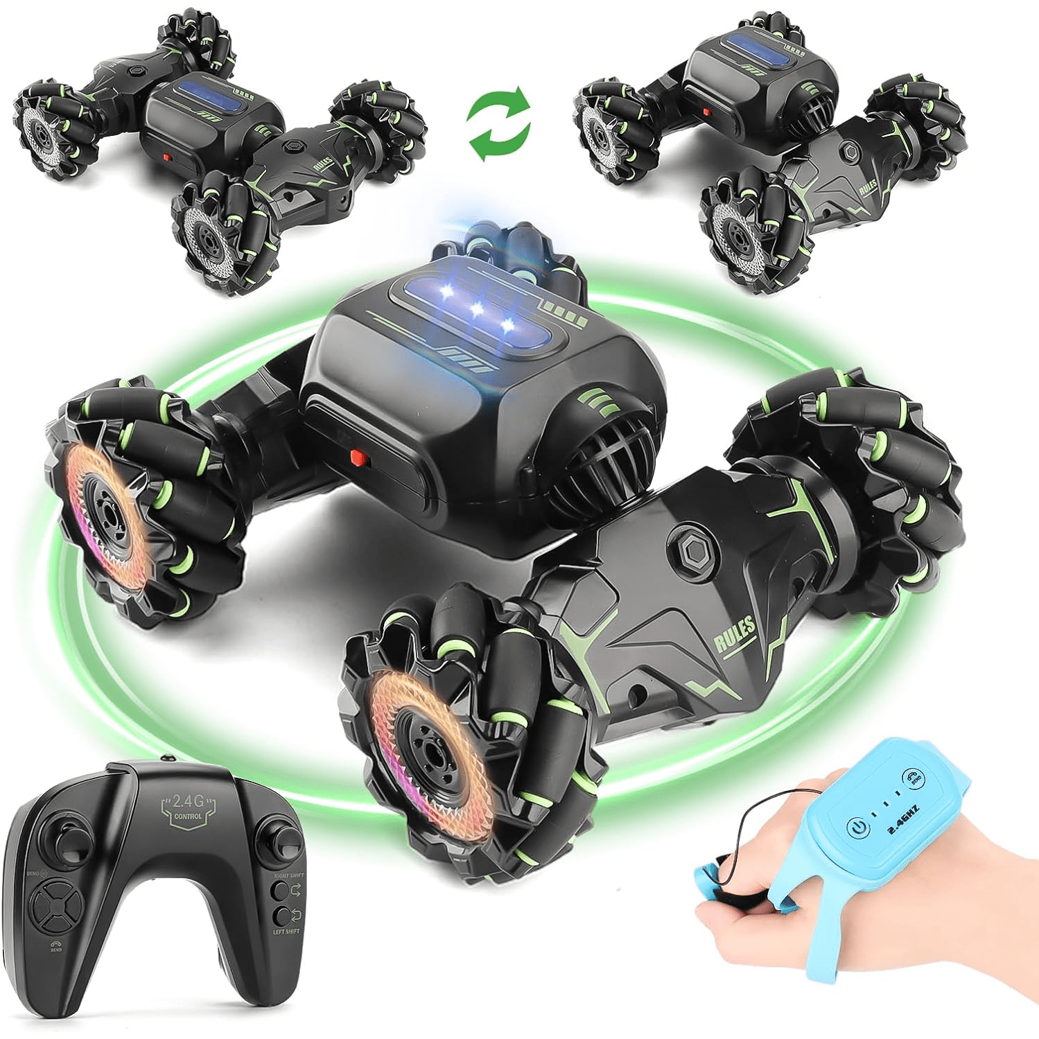 Coche Control Remoto Aaronmei Almighty Drift 4wd Verde