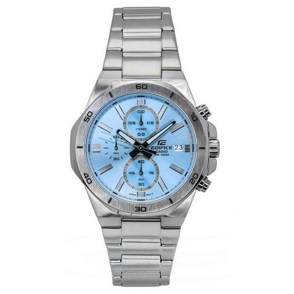 Reloj Edifice Standard Cronógrafo Análogo Acero Inoxidable Esfera Azul Cuarzo Efv-640d-2bv 100m Para Hombre