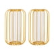 thumbnail image 3 of Florero Nórdico De 2 Uds, Jarrón De Cristal Dorado De Hierro Para Decoración De Estante De Oficina En Casa, 3 of 5