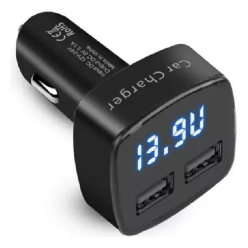 Impormaipu - Cargador De Celular Auto 3.1a Voltimetro Termometro Amperime