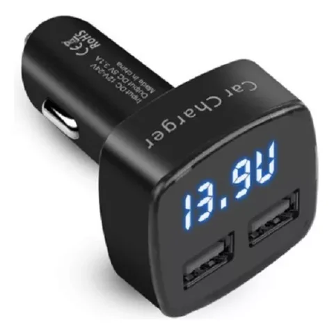 Impormaipu - Cargador De Celular Auto 3.1A Voltimetro Termometro Amperime