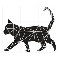 Rienda Libre Graphics - Decomural Abstract Polygonal Geometric Cat Ws-80090