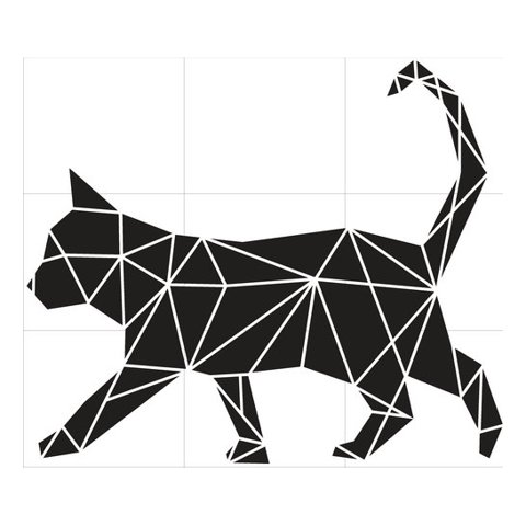 Rienda Libre Graphics - Decomural Abstract Polygonal Geometric Cat Ws-80090