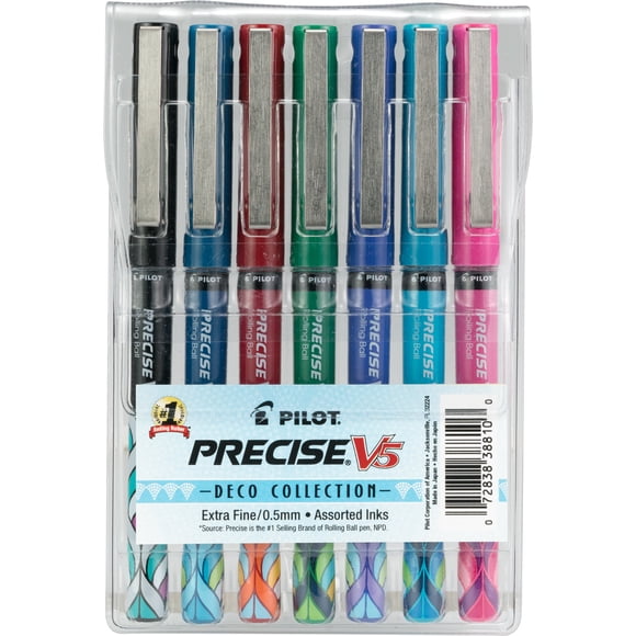 Bolígrafo PILOT Precise V5 Stick Deco Collection, 0,5 mm, paquete de 7
