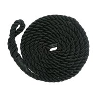Magideal - Línea De Defensa De Barco, Cuerda De Parachoques De Barco Con Lazo, Perchas De Guardabarros De Accesorios De Barco, Cuerda Marina De 9,5Mm X 2M Para A Negro