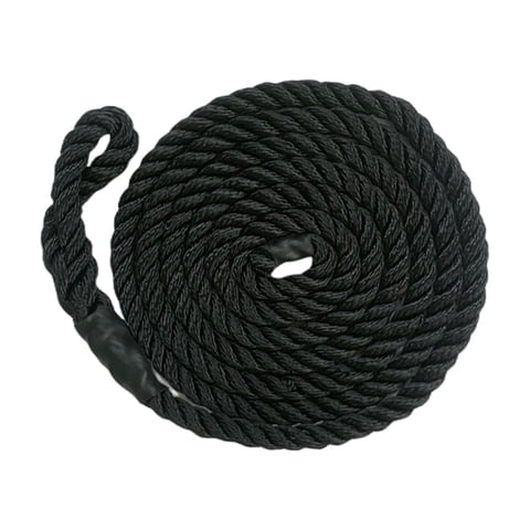 Magideal - Línea De Defensa De Barco, Cuerda De Parachoques De Barco Con Lazo, Perchas De Guardabarros De Accesorios De Barco, Cuerda Marina De 9,5Mm X 2M Para A Negro