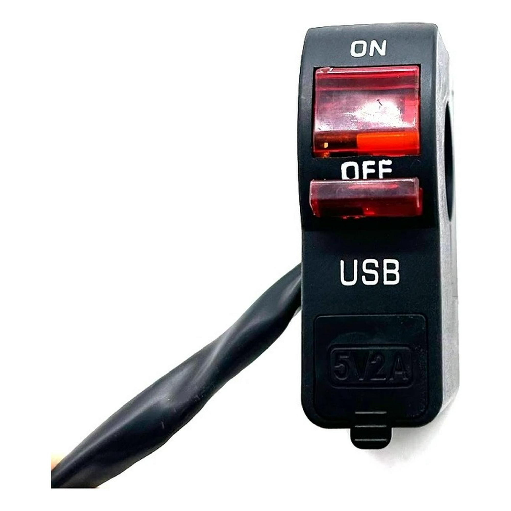 Genérico - Botón Swicht On-off C/ Usb Incluido Para Manubrio Moto 22mm