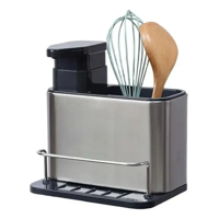 Genérico - Dispensador Jabón Gel Acero Inoxidable Con Soporte Esponja