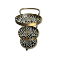 Estilodomus - Carro De Bar Redondo Con Diseño Clásico Vidrio Y Metal