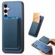thumbnail image 3 of Funda de Cuero Magnética con Tarjetero para Samsung Galaxy S24 Plus Cubierta Delgada Azul, 3 of 5