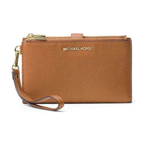 Billetera Michael Kors Con Doble Cremallera, Café