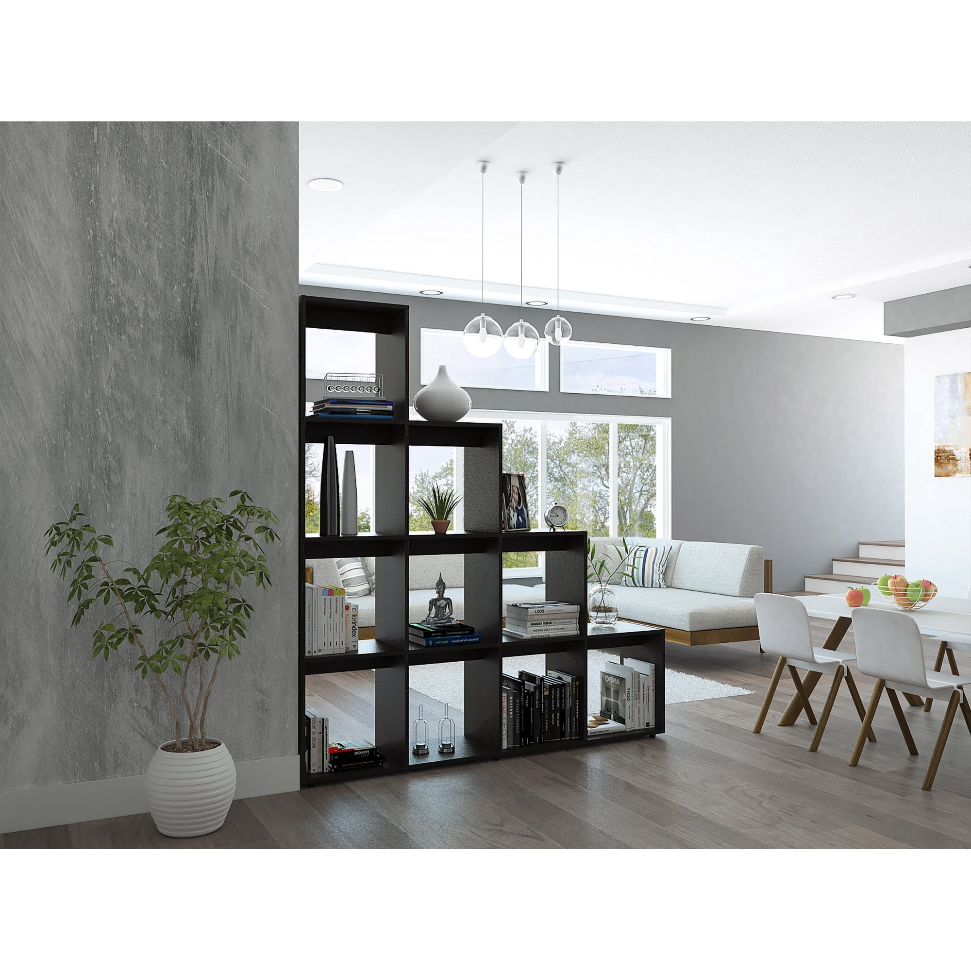 Tuhome - Biblioteca Escalera Beijing Wengue Y Blanco