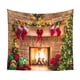 thumbnail image 5 of Telón de fondo de chimenea navideña, tapiz navideño, decoración de pared, manta, tela de fondo navideña para decoración del hogar, fiesta y festival , 150cmx130cm, 5 of 5