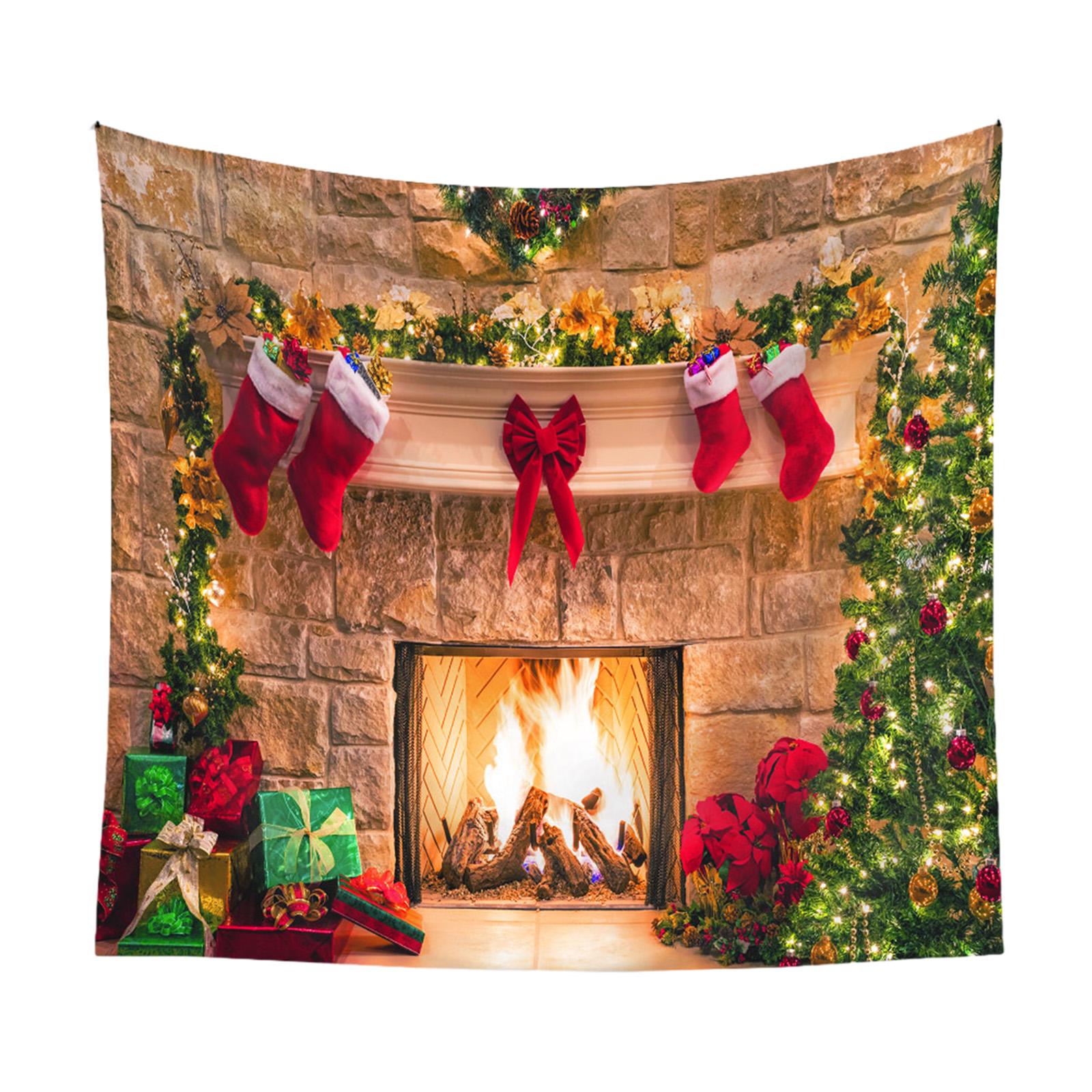 Bothyi - Telón De Fondo De Chimenea Navideña, Tela De Fondo Navideña Para Decoración De Fiesta En Casa, 200Cm X 150Cm