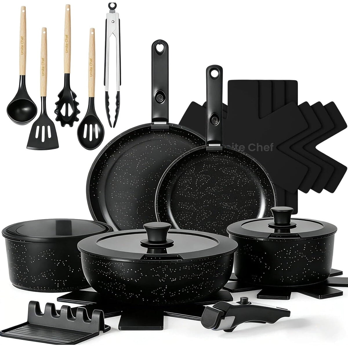 Set De Ollas Y Sartenes 21 Piezas Umite Chef Antiadherente Para Inducción