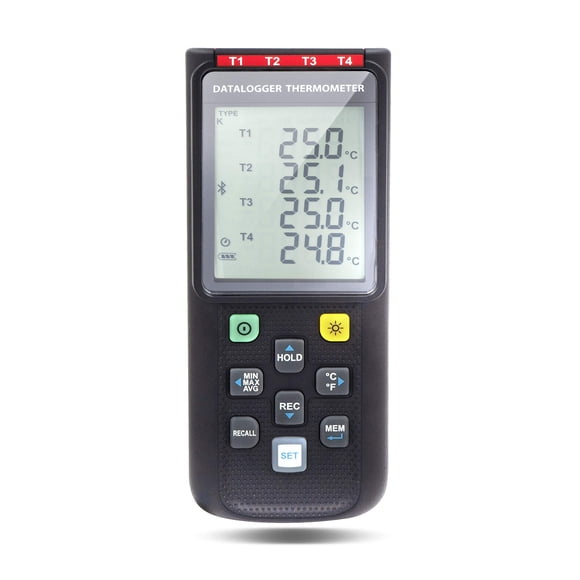 Termómetro PerfectPrime de 4 canales, tipos K,J,E,T,N,R,S, con USB