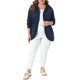 thumbnail image 2 of Chaqueta para mujer de talla grande Agnes Orinda con capucha, abierta al frente, bloques de color, manga larga, sudadera casual de gran tamaño con bolsillos 3X azul marino, 2 of 6