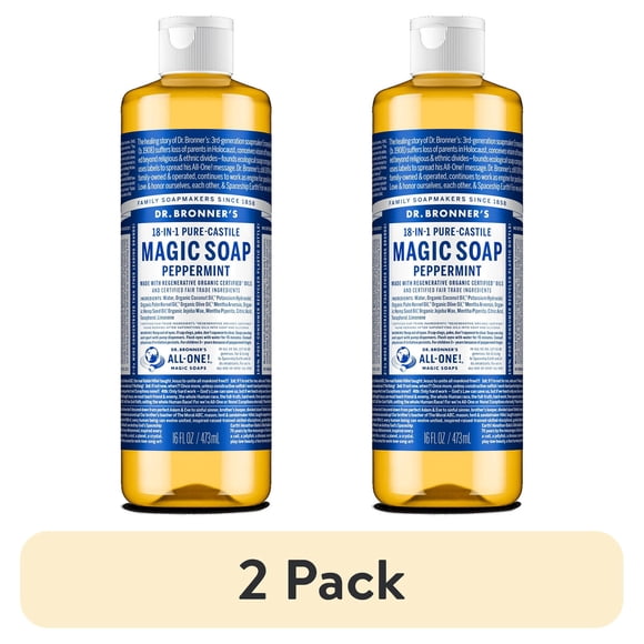 Jabón Dr. Bronner's Pure-Castile Menta 2 x 16 fl oz (946 ml)