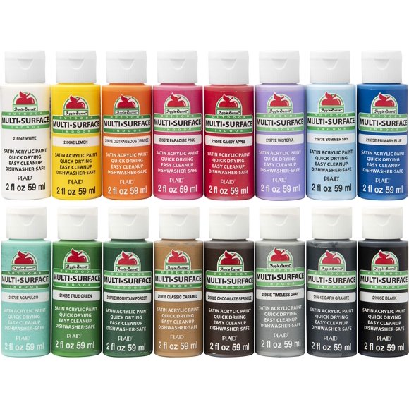 Set de 16 colores de pintura acrílica Apple Barrel 59 ml