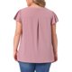 thumbnail image 3 of Agnes Orinda Blusas de Talla Grande para Mujer de Escuela y Universidad con Lunares Suizos, Cuello Entallado, Mangas con Volantes, Básicas y Lindas 3X Gris Púrpura, 3 of 6