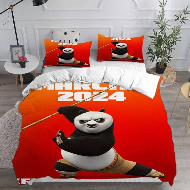 Kung Fu Panda 4 Bedding Sets Comforter Quilt Bed Cover Duvet Cover Pillow Case 2-3 Pieces Sets Kids Adult Size