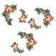 thumbnail image 4 of Flor Swag Hojas Verdes Colgando Para Fiesta 3 Naranja Rosa, 4 of 5