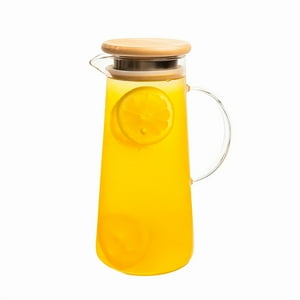 Wakeshome - Jarra De Vidrio Con Tapa Para Agua Jugos Bebidas De 1.5 L Transparente