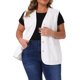 thumbnail image 1 of Agnes Orinda Chalecos de Jeans Talla Grande para Mujeres con Botones, Chaleco de Mezclilla sin Mangas, Escote en V, Talla 1X Blanco, 1 of 6