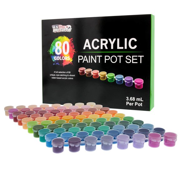 Pintura Acrílica U.S. Art Supply Kit de 80 Colores 3,68 ml
