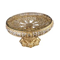 Magideal - Plato De Vidrio Para Frutas, Bandeja Para Postres, Bandeja Multiusos Con Pedestal, Frutero De Cocina, Frutero Para Pasteles, Repostería, Frutos Secos,