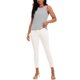 thumbnail image 2 of ATHLECHIC Camiseta sin mangas de regreso a clases para mujer con bloques de color a rayas, aberturas laterales, cuello redondo, verano, sin mangas, blanco rojo S, 2 of 5