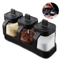 Genérico - Set De 3 Condimenteros Especieros De Vidrio 400Ml
