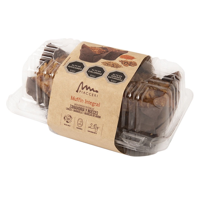 Muffins Zanahoria Integral 2 Un 210 gr Piacceri
