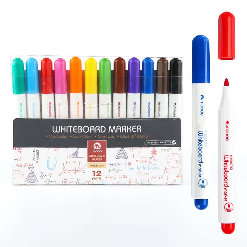 Mobee - Set Marcadores Plumón Pizarra Blanca Whiteboard 12 Colores